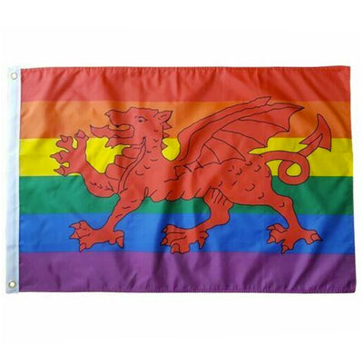 Welsh Dragon Rainbow Flag (5ft x 3ft Premium)