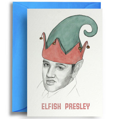 Christmas Elfish Presley - Greetings Card